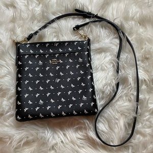 Coach Black Crossbody Bag with White Pattern